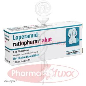 LOPERAMID ratiopharm akut 2 mg Filmtabl., 10 Stk