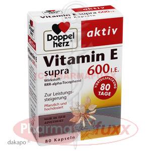 DOPPELHERZ Vitamin E supra 600 I.E. Kapseln, 80 Stk