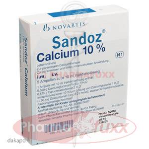 CALCIUM SANDOZ 10% Amp., 50 ml