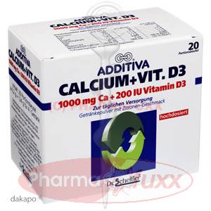 ADDITIVA Calcium 1000 mg + Vit.D 3 Pulver, 20 Stk