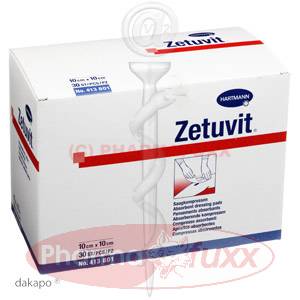 ZETUVIT Saugkompresse unsteril 10x10cm, 30 Stk