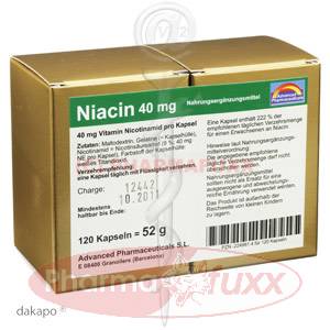 NIACIN 40 mg pro Kapsel, 120 Stk