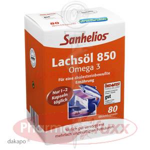 SANHELIOS Lachsoel 850 Omega 3 Kapseln, 80 Stk