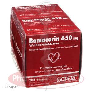 BOMACORIN 450 mg Weissdorn Tabl.N Filmtabl., 200 Stk