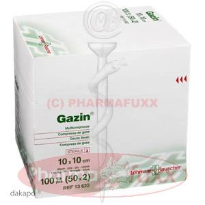 GAZIN Kompressen 10x10cm 8fach steril, 100 Stk