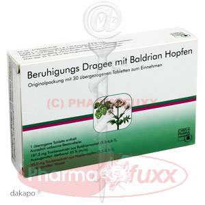 BERUHIGUNGSDRAGEES mit Baldrian + Hopfen, 30 Stk
