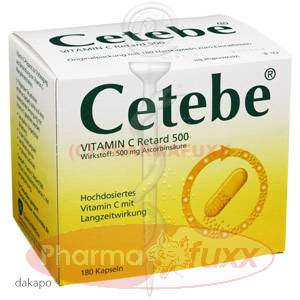 CETEBE Vitamin C Retardkapseln 500 mg, 180 Stk