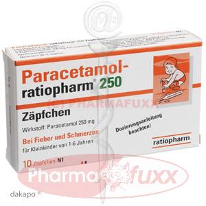 PARACETAMOL ratiopharm 250 mg Kleinkdr.Suppos., 10 Stk