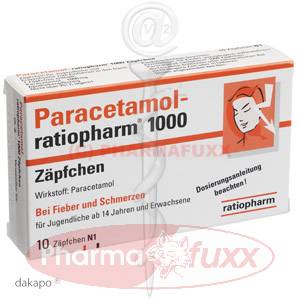 PARACETAMOL ratiopharm 1000 mg Erw.-Suppos., 10 Stk