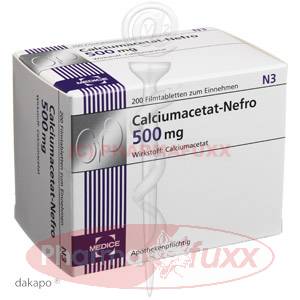 CALCIUMACETAT NEFRO 500 mg Filmtabl., 200 Stk
