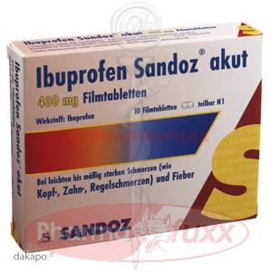 IBUPROFEN Sandoz akut 400 mg Filmtabl., 10 Stk