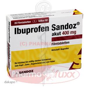 IBUPROFEN Sandoz akut 400 mg Filmtabl., 20 Stk