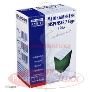 MEDIKAMENTEN DISPENSER 7 Tage gruen trans.Blind., 1 Stk