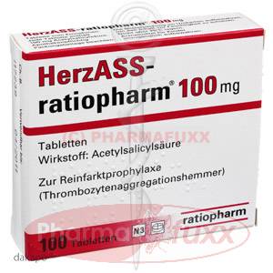 HERZ ASS ratiopharm 100 mg Tabl., 100 Stk