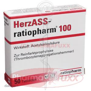 HERZ ASS ratiopharm 100 mg Tabl., 50 Stk