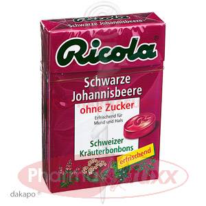 RICOLA o.Z. Box Schwarze Johannisbeere Bonbons, 50 g
