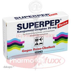 SUPERPEP Reise Kaugummi Dragees 20 mg, 10 Stk