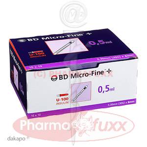 BD MICRO FINE+ U 100 Ins.Spr. 8 mm, 50 ml